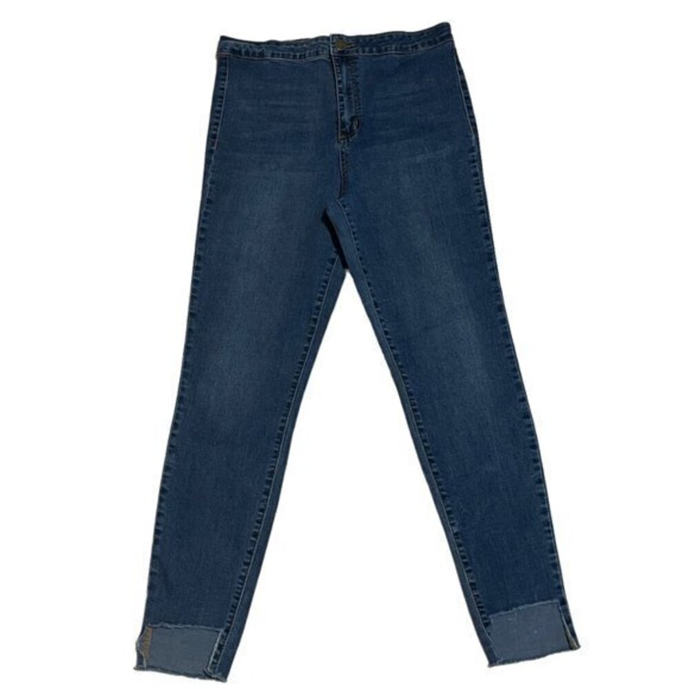 Ashley Mason High Low Raw Hem High Rise Jeggings Size 29